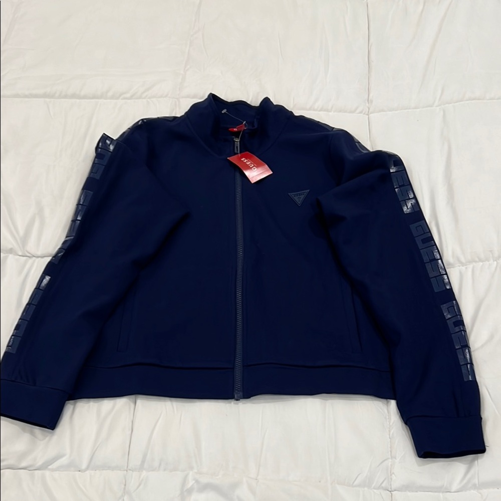 Very Chic Women’s Guess Dark Blue Zip-Up Jacket